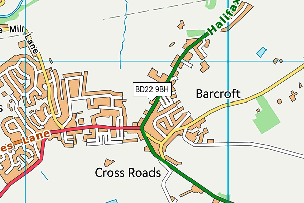 BD22 9BH map - OS VectorMap District (Ordnance Survey)