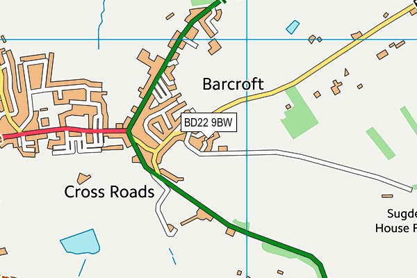 BD22 9BW map - OS VectorMap District (Ordnance Survey)