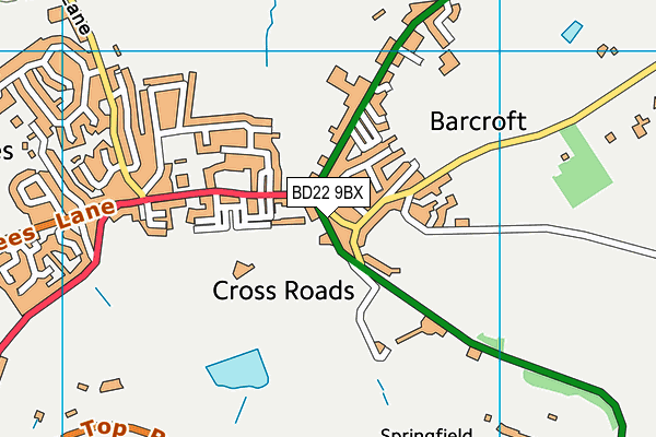 BD22 9BX map - OS VectorMap District (Ordnance Survey)