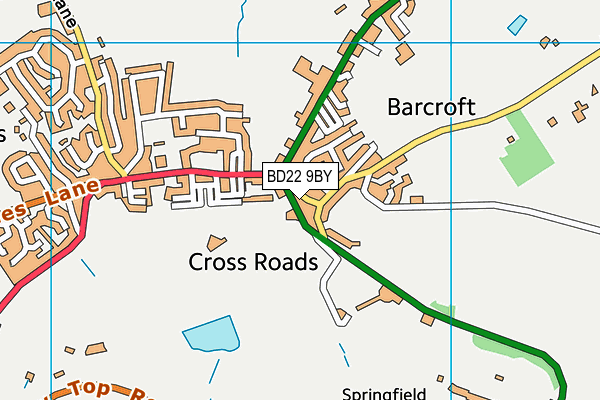 BD22 9BY map - OS VectorMap District (Ordnance Survey)