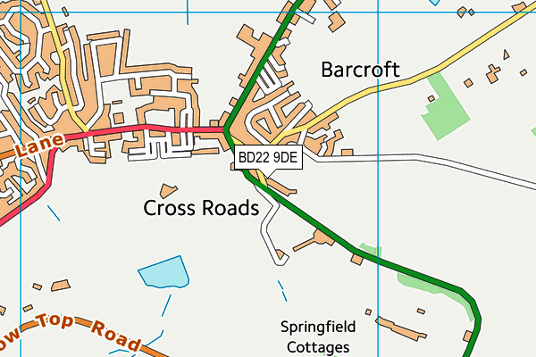 BD22 9DE map - OS VectorMap District (Ordnance Survey)