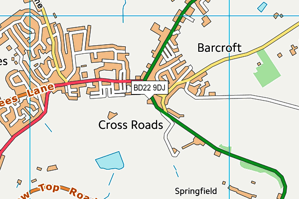 BD22 9DJ map - OS VectorMap District (Ordnance Survey)