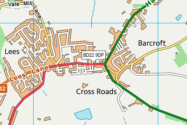 BD22 9DP map - OS VectorMap District (Ordnance Survey)