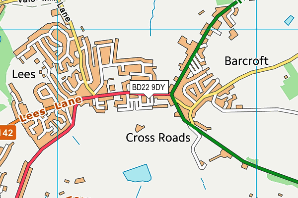 BD22 9DY map - OS VectorMap District (Ordnance Survey)