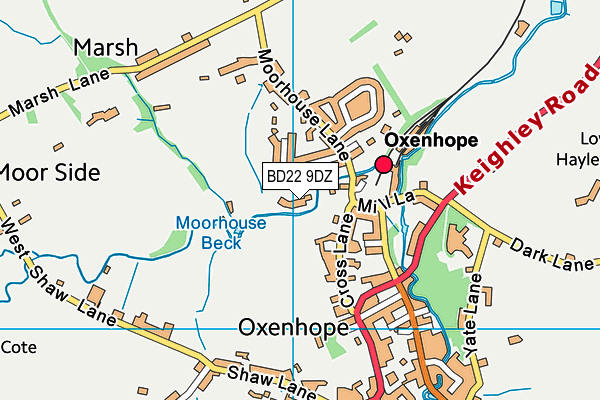 BD22 9DZ map - OS VectorMap District (Ordnance Survey)