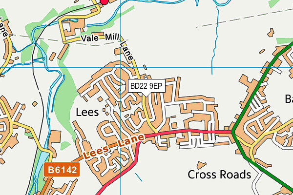 BD22 9EP map - OS VectorMap District (Ordnance Survey)