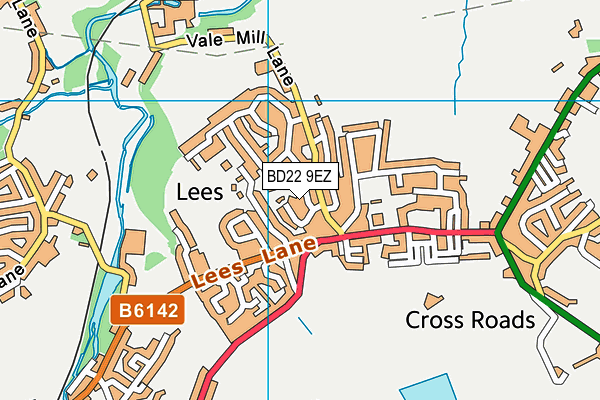 BD22 9EZ map - OS VectorMap District (Ordnance Survey)
