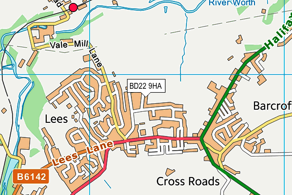 BD22 9HA map - OS VectorMap District (Ordnance Survey)