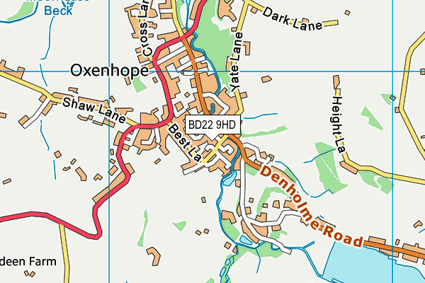 BD22 9HD map - OS VectorMap District (Ordnance Survey)