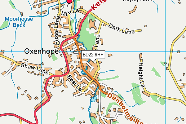 BD22 9HF map - OS VectorMap District (Ordnance Survey)