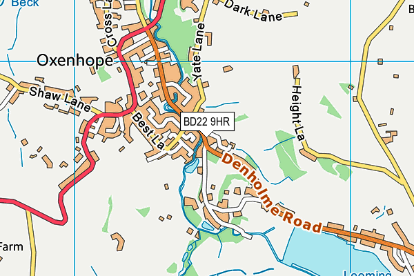 BD22 9HR map - OS VectorMap District (Ordnance Survey)