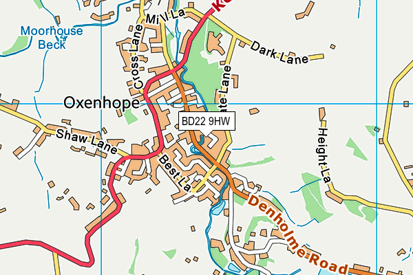 BD22 9HW map - OS VectorMap District (Ordnance Survey)