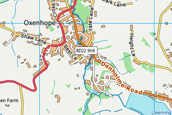 BD22 9HX map - OS VectorMap District (Ordnance Survey)