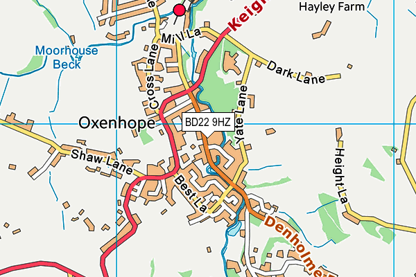 BD22 9HZ map - OS VectorMap District (Ordnance Survey)