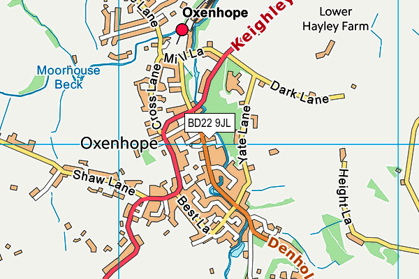 BD22 9JL map - OS VectorMap District (Ordnance Survey)