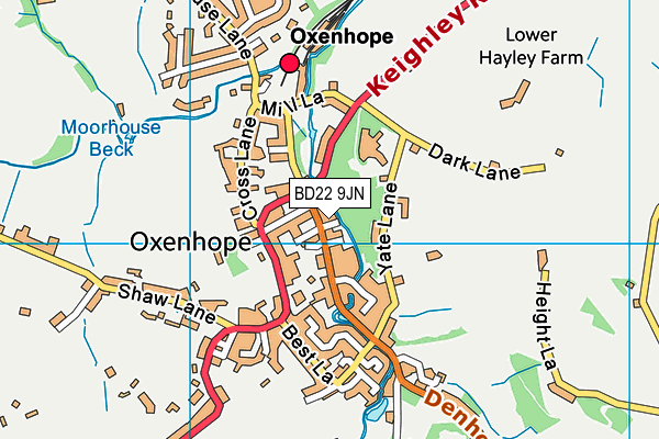 BD22 9JN map - OS VectorMap District (Ordnance Survey)