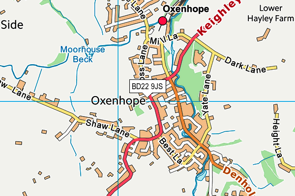 BD22 9JS map - OS VectorMap District (Ordnance Survey)