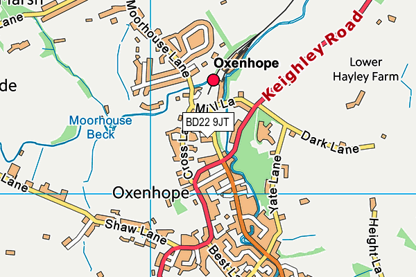 BD22 9JT map - OS VectorMap District (Ordnance Survey)