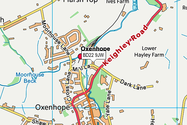 BD22 9JW map - OS VectorMap District (Ordnance Survey)