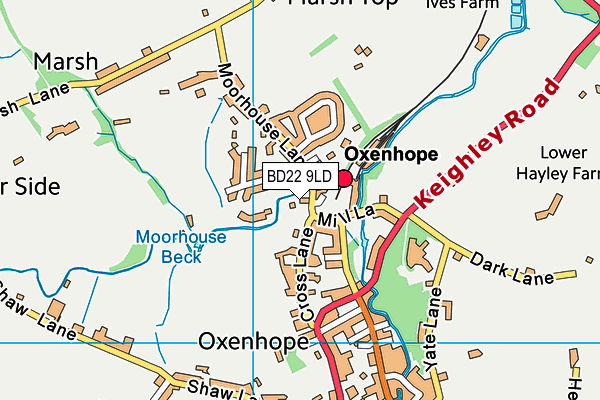 BD22 9LD map - OS VectorMap District (Ordnance Survey)