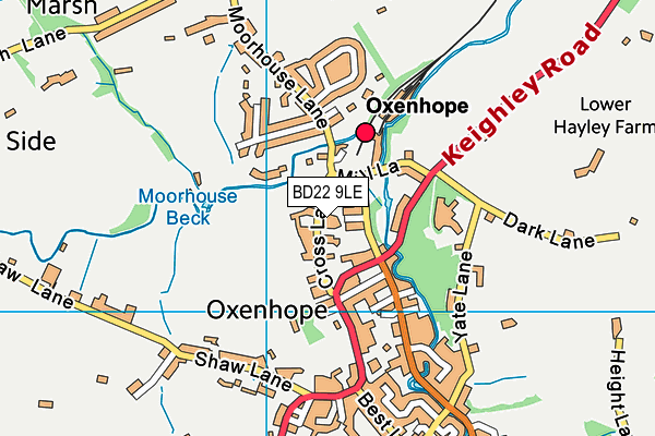 BD22 9LE map - OS VectorMap District (Ordnance Survey)