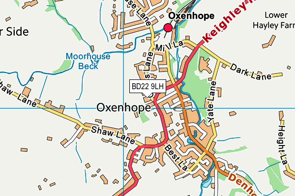 Oxenhope CofE Primary School map (BD22 9LH) - OS VectorMap District (Ordnance Survey)