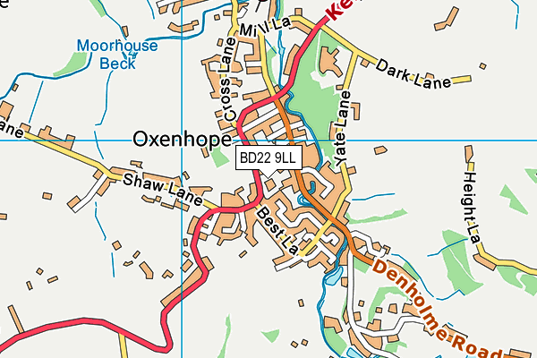 BD22 9LL map - OS VectorMap District (Ordnance Survey)