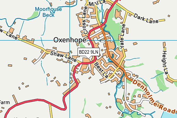 Oxenhope Sports Association (Cricket Ground) map (BD22 9LN) - OS VectorMap District (Ordnance Survey)