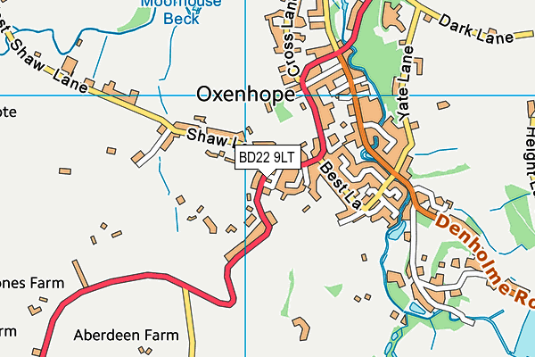 BD22 9LT map - OS VectorMap District (Ordnance Survey)