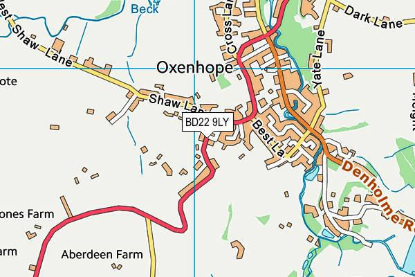 Oxenhope Sports Association map (BD22 9LY) - OS VectorMap District (Ordnance Survey)