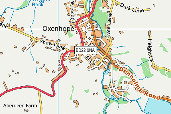 BD22 9NA map - OS VectorMap District (Ordnance Survey)