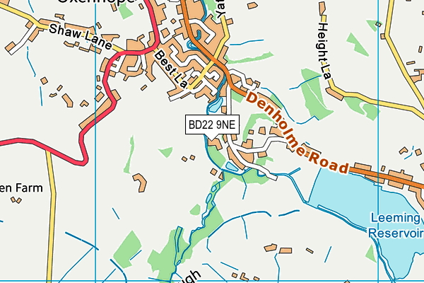 BD22 9NE map - OS VectorMap District (Ordnance Survey)