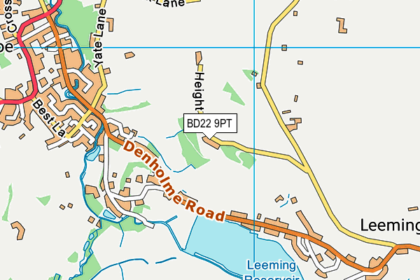 BD22 9PT map - OS VectorMap District (Ordnance Survey)