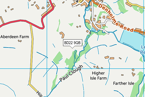 BD22 9QB map - OS VectorMap District (Ordnance Survey)