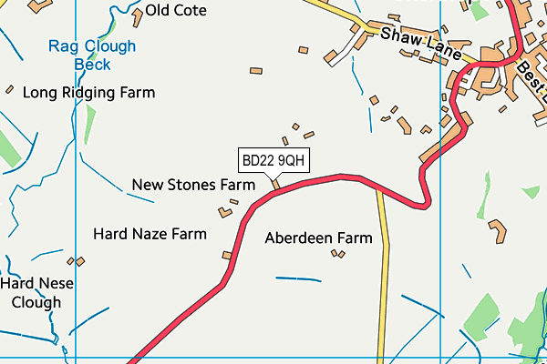 BD22 9QH map - OS VectorMap District (Ordnance Survey)