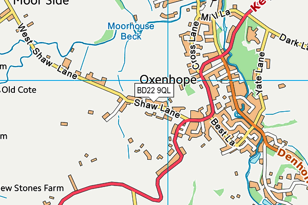 BD22 9QL map - OS VectorMap District (Ordnance Survey)