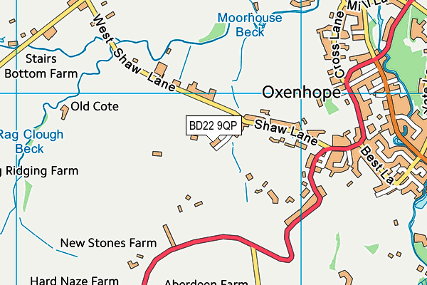 BD22 9QP map - OS VectorMap District (Ordnance Survey)