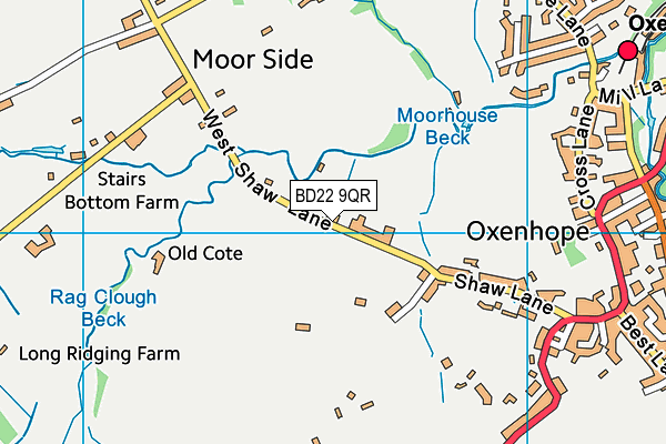 BD22 9QR map - OS VectorMap District (Ordnance Survey)