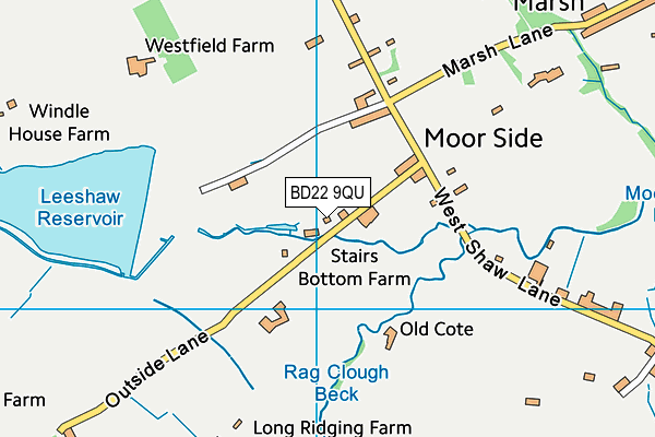 BD22 9QU map - OS VectorMap District (Ordnance Survey)