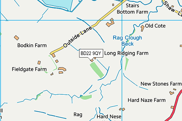 BD22 9QY map - OS VectorMap District (Ordnance Survey)