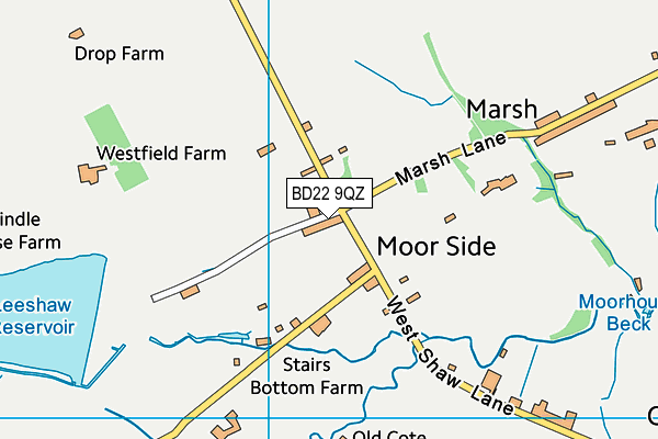 BD22 9QZ map - OS VectorMap District (Ordnance Survey)