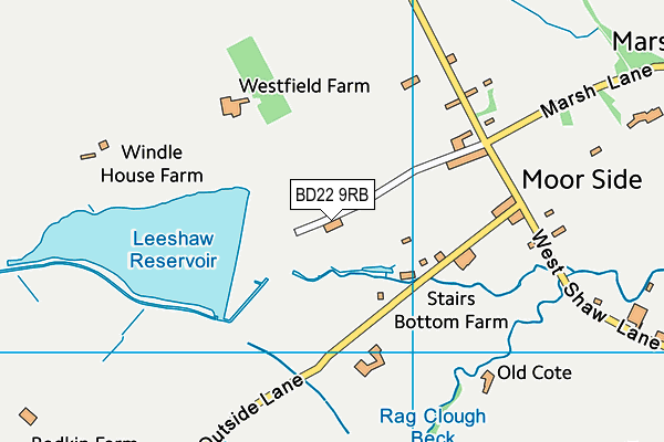 BD22 9RB map - OS VectorMap District (Ordnance Survey)