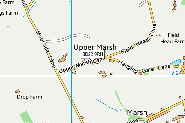 Penistone Hill Cricket Ground (Oakworth Cricket Club) map (BD22 9RH) - OS VectorMap District (Ordnance Survey)