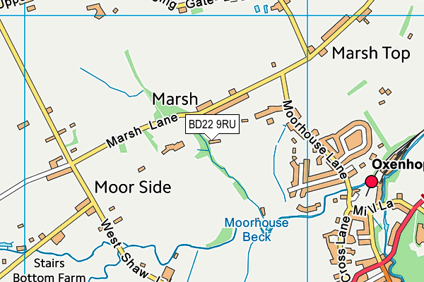 BD22 9RU map - OS VectorMap District (Ordnance Survey)