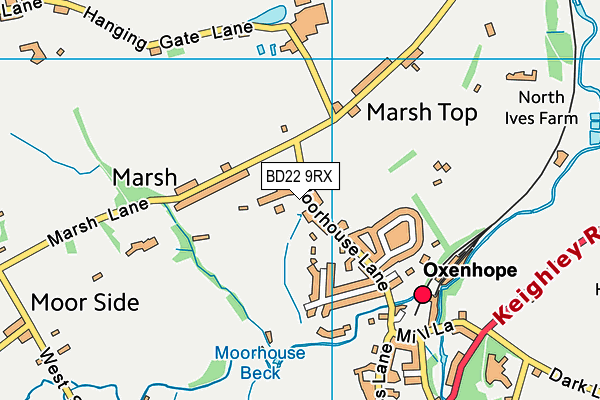 BD22 9RX map - OS VectorMap District (Ordnance Survey)