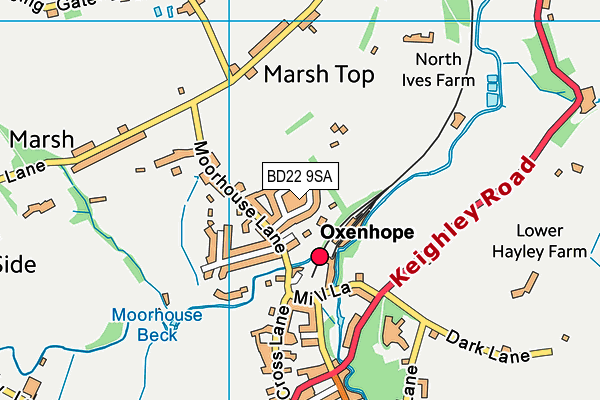 BD22 9SA map - OS VectorMap District (Ordnance Survey)