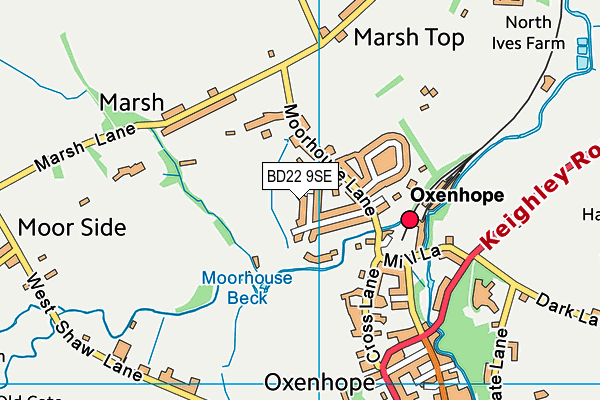 BD22 9SE map - OS VectorMap District (Ordnance Survey)