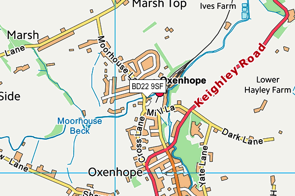 BD22 9SF map - OS VectorMap District (Ordnance Survey)