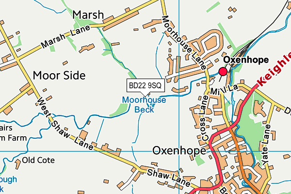 BD22 9SQ map - OS VectorMap District (Ordnance Survey)