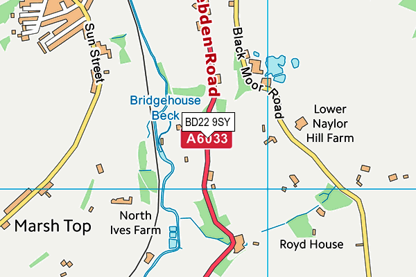 BD22 9SY map - OS VectorMap District (Ordnance Survey)